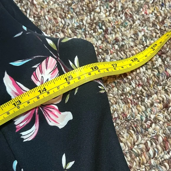 Calvin Klein Floral Sheath Dress Size 6 Black Pink Career Office Midi - Picture 6 of 7